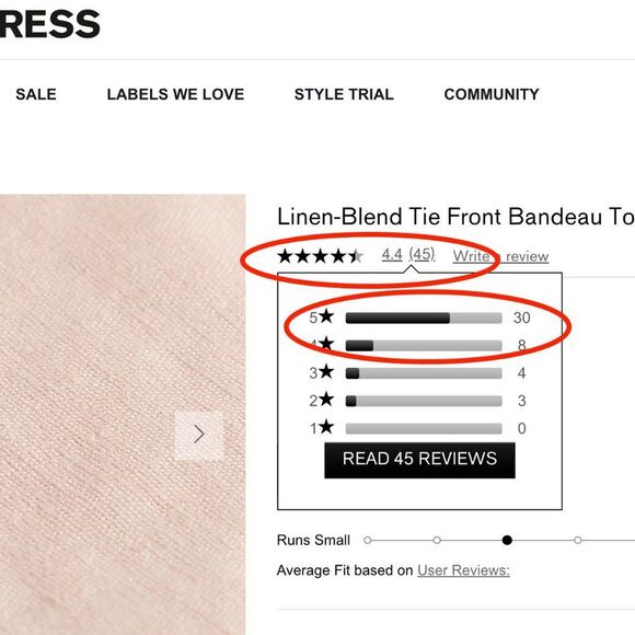 EXPRESS Linen-Blend Tie Front Bandeau Top / Crop Top in Pale Pink NWT (L + XL) - Picture 7 of 16